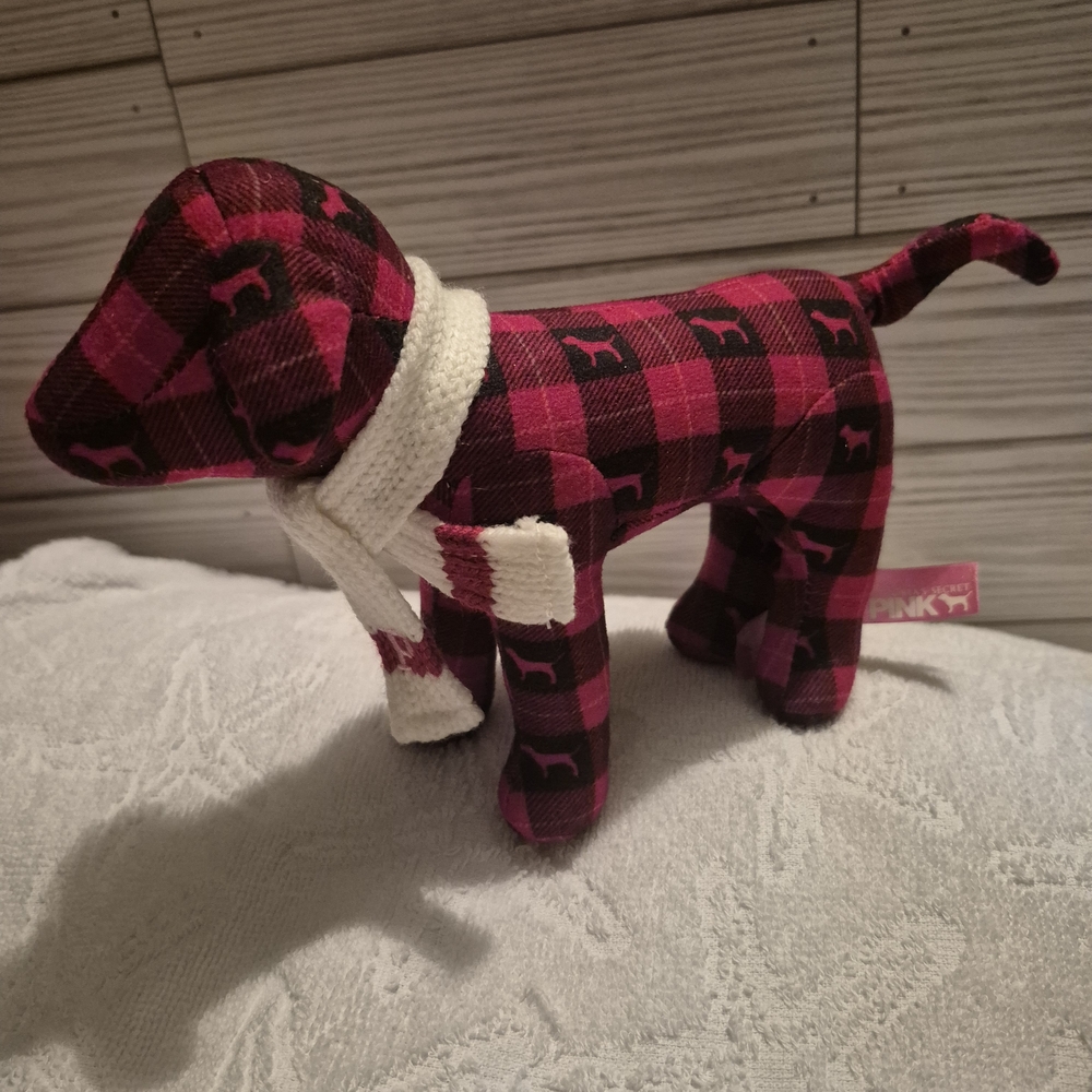 PINK Victoria's Secret Plaid Dog Toy with Scarf